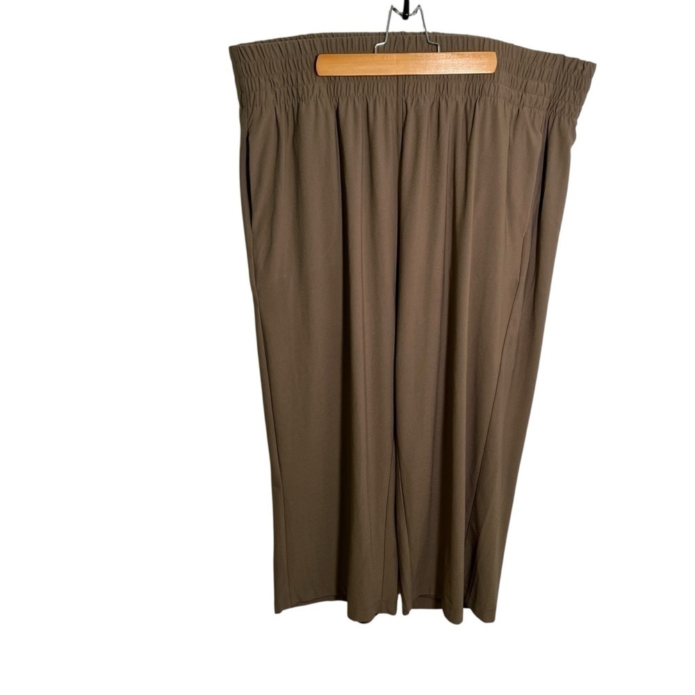 Jones New York Olive Brown Cropped Wide-Leg Pants